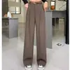 Calça de Terno 2024 Feminina de Alta Qualidade Caída Primavera e Outono Nova Elegante Cintura Alta Reta Casual Estreita Perna Larga