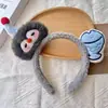 Faixa de Cabelo de Desenho Animado Fofa Nova para Mulheres, Faixa de Cabelo de Pelúcia para Lavar o Rosto e Aplicar Máscara Facial, Acessório de Cabelo Antiderrapante