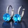 Nuevos Pendientes de Diamante Redondo Multicolor de Moda con Zircón Aaa, Pendientes Elegantes, Aretes y Accesorios Sencillos Personalizados de Lujo Ligero