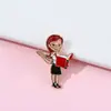 Broches Creativos con Personas de Diversas Industrias, Insignias Metálicas con Temática de Poder Femenino, Pines Decorativos para Mochilas y Ropa, Artículos Conmemorativos