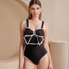 Una generación de nuevos trajes de baño de viento de comercio exterior sexy sin espalda vientre delgado personalidad lazo traje de baño de una pieza para damas
