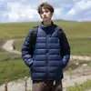 Chaqueta Ligera de Plumas para Hombre Otoño Invierno 2026 Estilo Nuevo con Capucha Corta Portátil Ligera Chaqueta de Plumas Acanalada Cálida para Hombre