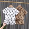 Conjunto de Dos Piezas de Manga Corta Nuevo Estilo Verano 2026 para Niños y Niñas, Atuendo Trendy Estilo Coreano Estampado para Bebés y Niños Pequeños