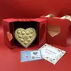 Oro Puro 999 Corazón Pastel Chocolate Regalo Día de San Valentín Caja de Regalo Sorpresa de Un Corazón Alto Gama Romántico Al por Mayor