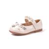 Sapatos de Couro com Pérolas para Meninas 2025 Primavera e Outono Novo Estilo Coreano Infantil Solado Macio Mais Fáceis de Combinar Sapatos de Princesa com Laço para Meninas Pequenas