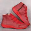 Estación independiente botas Cruz Roja transfronterizas fondo plano 2026 botines mujer otoño invierno fondo plano mujer casual estilo nuevo talla grande botas botas de mujer tela