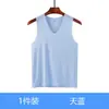 Chaleco Transparente de Seda Helada para Hombre Verano Juvenil Delgado Deportivo Fitness Sin Mangas Camiseta Interior Superior Venta al por Mayor