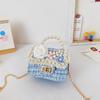 Bolsito de Algodón y Lino Estilo Nuevo para Niños Bolso Estilo Princesa para Niña Bolso de Mano de Perlas Flor Bolso Cruzado para Niños Bolso de Hombro