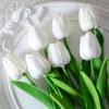 Mini Plástico PU Flor Tulipán Simulación Flor Artificial Transfronterizo Comercio Exterior Flor de Seda Boda Decoración del Hogar Fabricante de Flores Venta al por Mayor