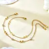 Elegante, Moderno, Sencillo, Estilo de Alta Gama, Pulsera para Mujer de Acero Inoxidable con Circonia Incrustada en Forma de 8, Chapada en Oro de 18 Quilates, Versátil al por Mayor