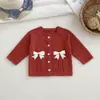 2026 Nuevo Suéter Cardigan de Hilo de Algodón Tejido a Mano de Cuello Redondo para Bebé Niña Ropa Exterior de Punto Dulce y Fresca para Primavera y Otoño