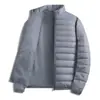 Comercio Electrónico Transfronterizo Ropa de Abrigo para Hombre Nueva Llegada Engrosada de Invierno Cuello Alto Algodón para Personas de Mediana Edad y Jóvenes Algodón Relleno Casual Talla Grande Color Sólido