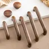 Puxadores de Porta de Armário Minimalistas na Cor de Madeira Natural, Puxadores de Madeira Maciça, Madeira de Faia, Puxadores de Porta de Madeira para Armário de Gavetas Nogueira Preta