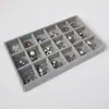 *Caja de joyería forro esponja almohadilla caja de pendientes joya de mano caja de almacenamiento de joyas interior de cajón rejilla de terciopelo