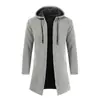 Cardigan de Tricô Masculino de Comprimento Médio Outono/Inverno 2021 Aliexpress Comércio Exterior Suéter Masculino com Capuz Camada Base Atacado