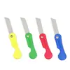 Navaja Plegable de Utilidad, Sacapuntas de Plástico de Colores para Estudiantes, Cuchillo de Papel Hecho a Mano, Cuchillo para Película, Abrecajas Express