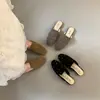Mocassins Flats Retrô de Camurça para Mulheres, Meio-Mules Slip-On para Uso Externo, Primavera/Verão 2026