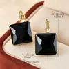 Ear Cuffs Quadrados Geométricos de Cristal Strass Estilo Doce Super Fada Brincos Exquisitos Toque de Luxo Leve High-End Europeus e Americanos