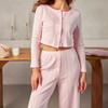 Ropa de estar por casa de manga larga y pantalón largo estilo europeo y americano Xiyin, Set de pijama de comercio exterior de Amazon, Jacquard Hueco, Grosor Medio