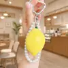 Llavero de Manzana de Resina con Cuentas Colgante Creativo de Fruta Estilo Miu Cadena para Colgar en Coche Bolsas Pulsera de Perlas Teléfono Móvil
