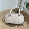 Bolso de mano de patrón tejido de nicho transfronterizo, nuevo bolso tipo bowling retro elegante para mujer, bolso de hombro y cruzado