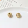 Acessórios de Zircônia Micro Cor Dourada Revestidos de Cobre Pulseira Retangular Esférica Material para Joias DIY Colar
