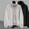 Sudadera estilo universitario transfronteriza con forro de polar, unisex, para otoño e invierno, con diseño de media cremallera, adecuada como prenda exterior informal para adolescentes