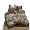 Juego de Cuatro Piezas de Sábanas Ajustables y Fundas de Edredón con Estampado Retro Estilo Bosque y Encaje Floral Pequeño, Comercio al por Mayor de Ropa de Cama Retro