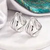 Brincos Plissados Ondulados Torcidos, Estilo Europeu e Americano, Temperamento Exagerado, Brincos Niche Descolados, Argolas Estilo Garota Cool