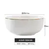 Cuenco de Cerámica Simple de Lujo Ligero Jingdezhen Hueso de China Hogareño Cerámico para Comedor Cuenco Grande para Sopa Cuenco para Fideos