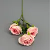 Buquê de Rosas Pintura a Óleo de 3 Cabeças Transfronteiriço, Buquê Artificial de Rosas Pintura a Óleo, Arranjo de Flores para Parede de Fundo de Casamento, Flores Artificiais