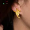 Pendientes Dorados de Urraca y Perla Estilo Xiaohongshu, Estilo Chino Nuevo, Lujo Ligero, Diseño de Nicho Exquisito, Pendientes de Gama Alta para Mujer