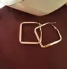 Pendientes Geométricos Exagerados para Mujer, Estilo Metálico de Alta Gama, Pendientes de Aro Grandes de Celebridad de Internet, Pendientes de Aro Cuadrados Minimalistas Vintage