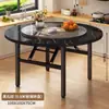 Mesa Redonda para Uso Doméstico, Mesa Plegable Rústica, Mesa Redonda Especial para Comedor para Restaurantes y Puestos de Comida, Mesa Baja Simple para Apartamentos Pequeños para 10 Personas