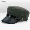 Elegante Sombrero de Lana Plano con Adorno de Encaje para Hombres y Mujeres, Cálido para Otoño e Invierno, para Circunferencia de Cabeza Grande, Sombrero de Capitán Estilo Militar, Sombrero de Capitán Británico