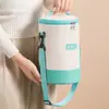 Nueva Bolsa Aislante Cilíndrica Correa para el Hombro Redonda Multicapa Bolso para Lonchera Bolso Cruzado para Oficinista Escuela