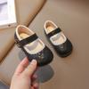 Sapatos Pequenos de Couro Simples Antiderrapantes para Meninas 2025 Primavera e Outono Novos Sapatos Retrô Estilo Floresta Pequeno Cheiro Sapatos Mary Jane Princesa