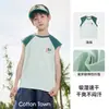 Algodón de tacto Secado rápido Algodón Manga corta Ropa para niños Camiseta sin mangas para niños Chaleco deportivo Antibacteriano Transpirable para Niños y Niñas