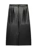 Comercio exterior transfronterizo 2026 nueva moda francesa elegante de cintura alta ajustada bodycon con abertura falda versátil