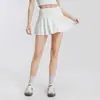 Saia Short Esportiva para Corrida Shuxi de Cintura Alta com Nó para Mulheres, Saia-Short de Tênis Anti-Exposição Dois em Um, Calça Fitness, Saia Short de Yoga
