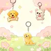 Llavero de acrílico con un golden retriever y un bulldog francés, una estética curativa con un aspecto de primera calidad, ya sea un regalo para un mejor amigo o..