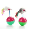 Suministros para Mascotas Juguetes para Gatos Ratón Sonoro Simulación Peluche Plumas de Colores Burla Gato Ratón Pequeño Auto-Diversión Juguetes para Gatos