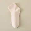 Calcetines de algodón finos de color liso para mujer de verano, calcetines holgados de puño para maternidad, calcetines deportivos de media pantorrilla para estudiantes de primavera y otoño