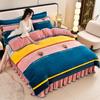 Novo Leite de veludo conjunto de quatro peças outono e inverno engrossado conjunto térmico pele-friendly bebê veludo único colcha de cama
