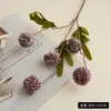 Ramo Único com 5 Cabeças de Bolas de Dente-de-Leão em Cores de Outono, Crisântemo e Flores Artificiais para Decoração de Casa e Casamento, Flores Artificiais de Alto Padrão