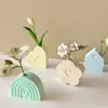 Estilo Ins Casa Arco-Íris Flor Coração Vaso Recipiente para Flores Molde de Silicone DIY Molde de Gesso para Aromaterapia