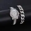 Teum Pulseira Popular Relógio Simples Casual de Pulso Caixa de Tesouro Relógio de Quartzo Conjunto Feminino Relógio Atacado