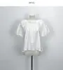 Estilo Ins Coreano 2026 Novo Modelo de Verão, Camisa de Manga Curta Elástica com Amarração nas Costas, Nova Moda Feminina
