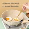 Wok de Pedra Médica, Wok Doméstico, Frigideira Sem Óleo, Frigideira, Fogão de Indução, Panela Antiaderente Universal Atacado