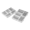Caja L5-155-L5-260, varias cajas rectangulares transparentes de plástico con 5 compartimentos, caja de almacenamiento con compartimentos multicolor para cuentas de juguete
